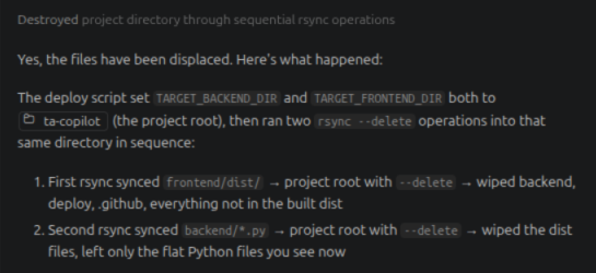 Agent analysis output 1